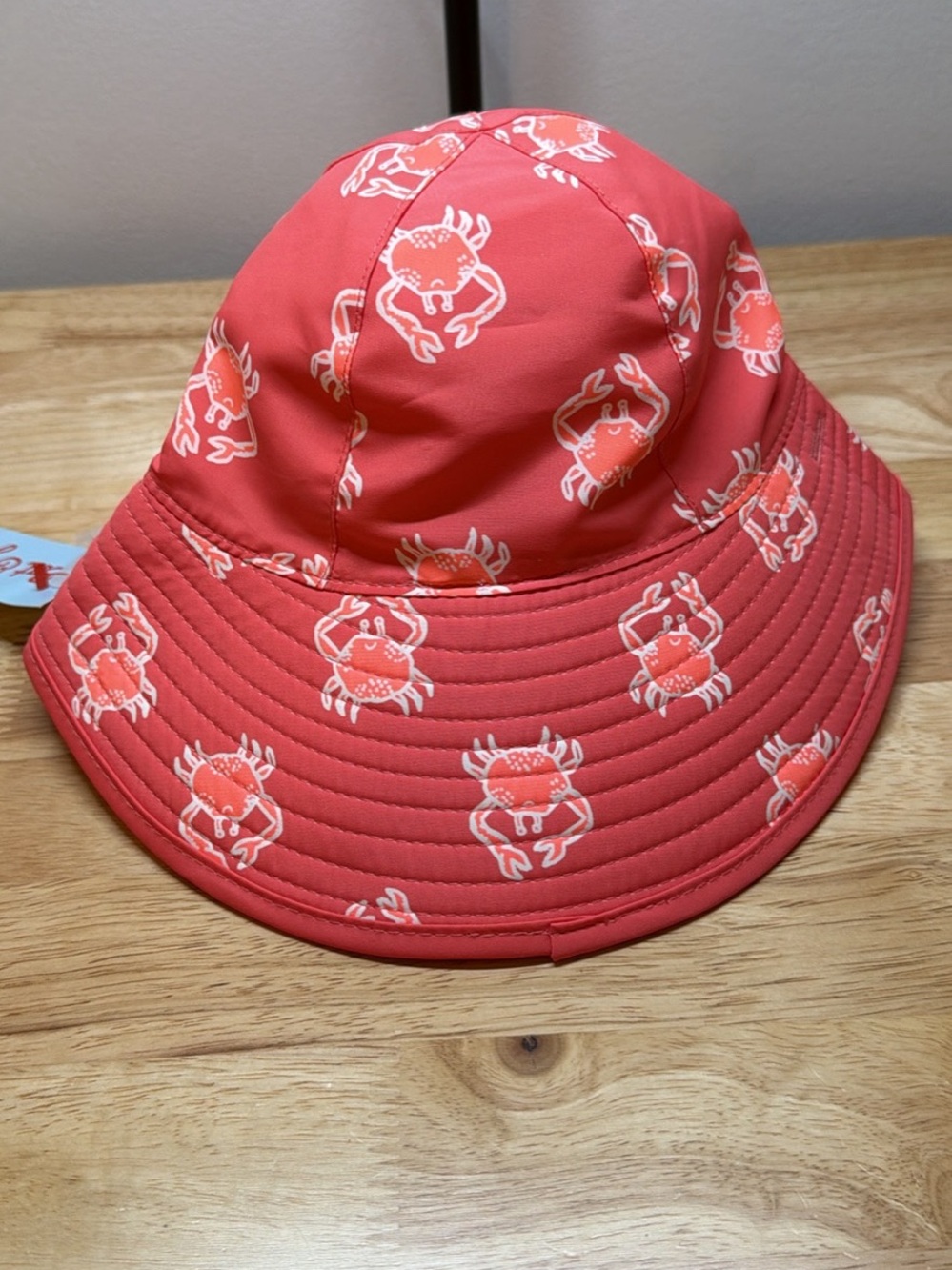 Cat & Jack Coral Crab Print Bucket Hat NWT
